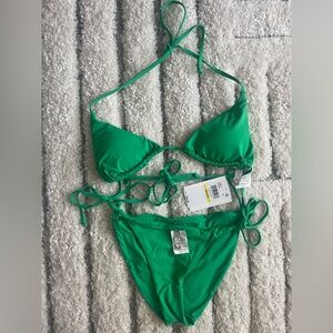 BECCA Green Triangle Bikini Set